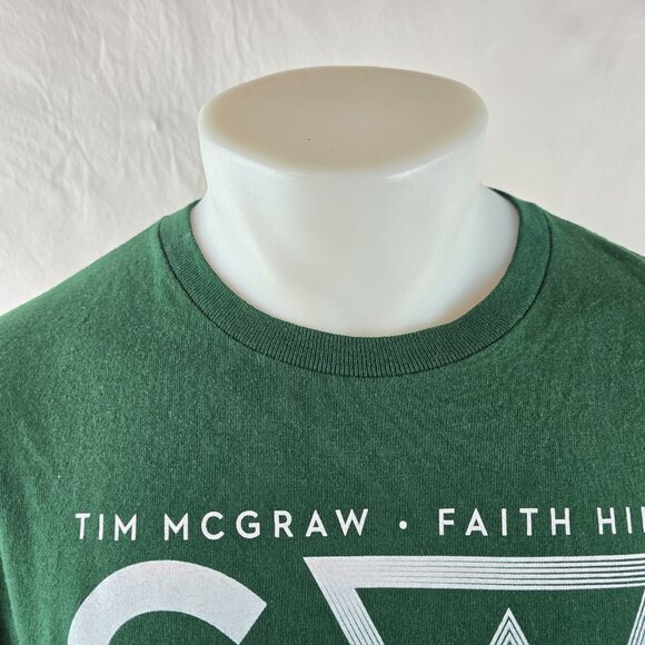 Tim McGraw Faith Hill Soul2Soul Tour 2017 T Shirt Men XL Green Graphic Tee Music - Picture 2 of 7